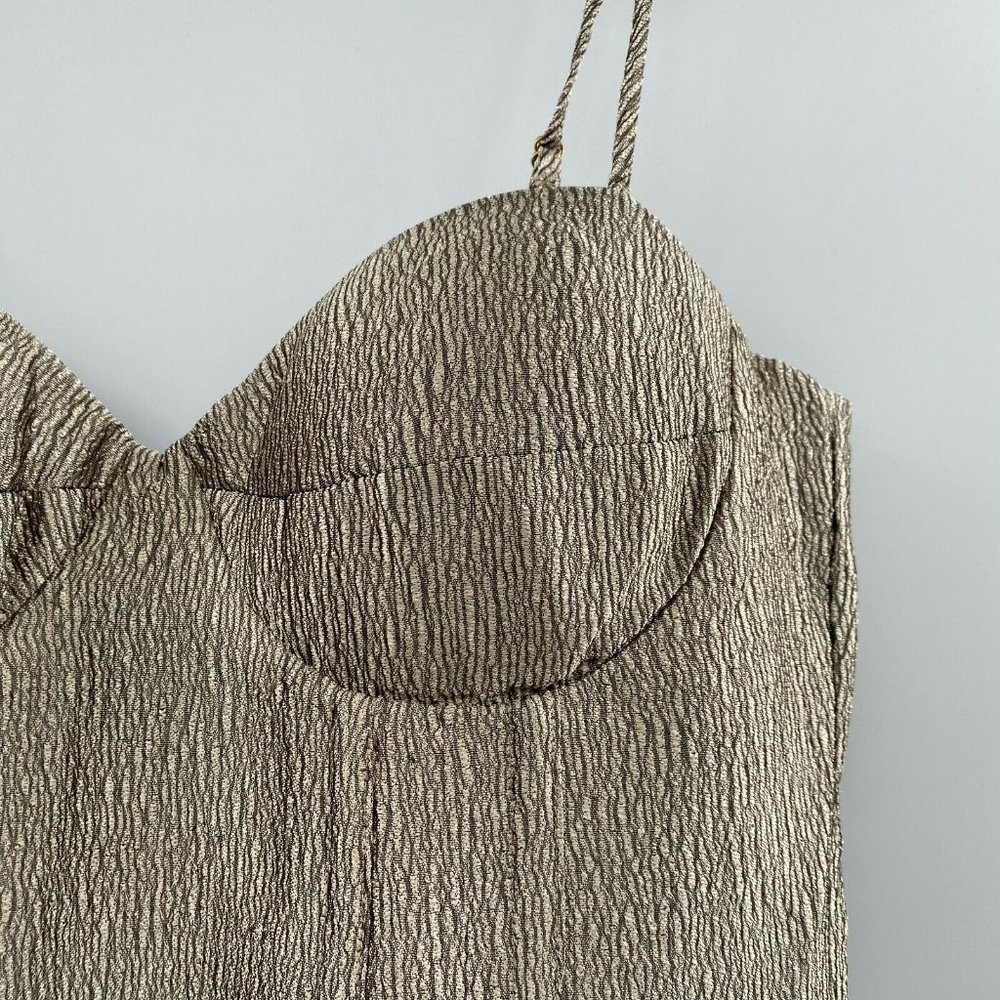 Bardot REVOLVE Golden Shimmer Dress Mini Sheath Cocktail Formal Prom sz M (8-10) - Picture 3 of 8